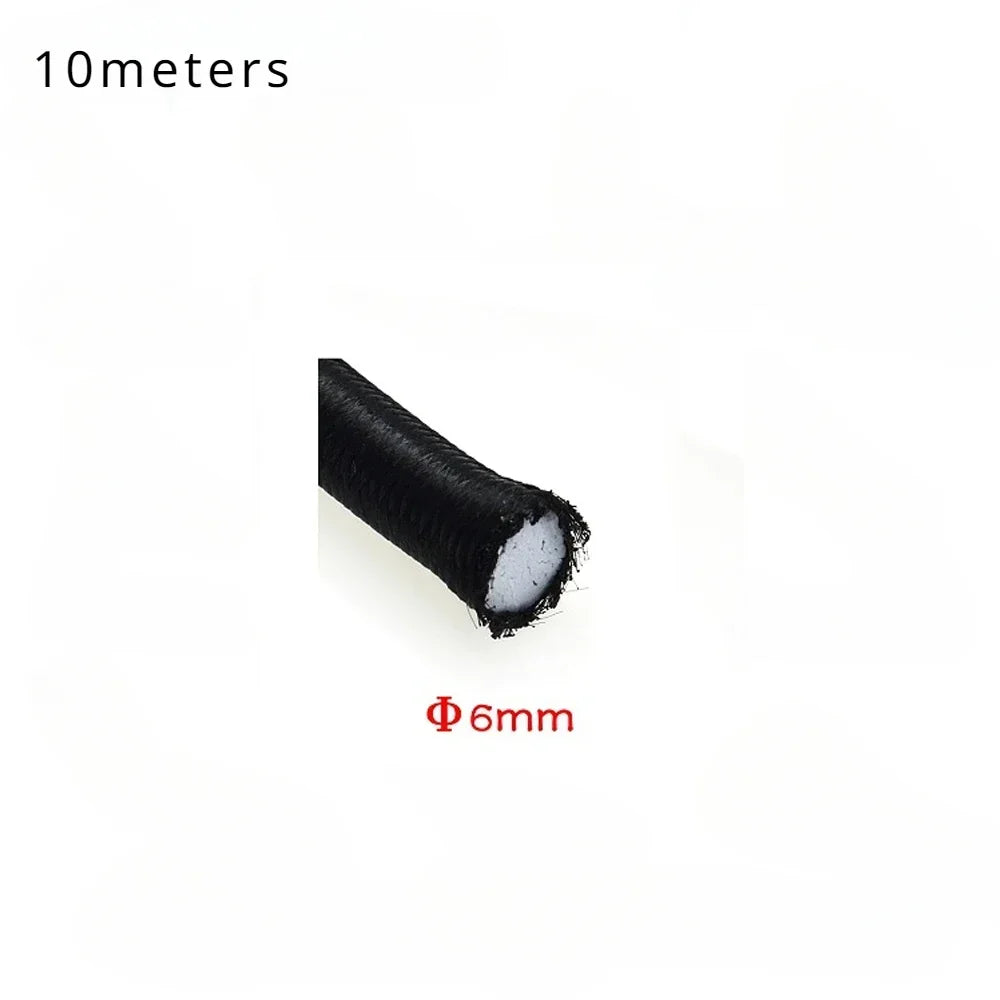 DIY Rubber Bands Elastic Band Sewing Accessories Clothing Straps Elastics Rope Black Crafts High Quality 3/4/5/6/8MM Apparel Peaceful Pleasures Health and Wellness 6mmx10m 10m 3-8mm
