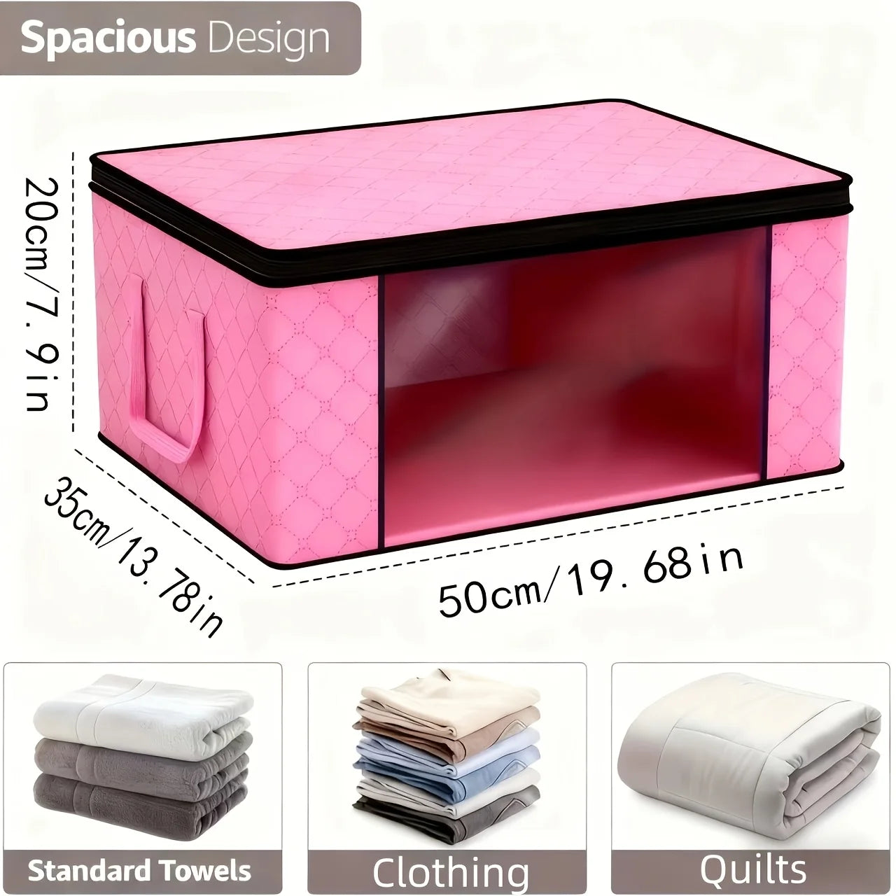 Foldable Clothes Storage Bags with Clear Window | Large Capacity