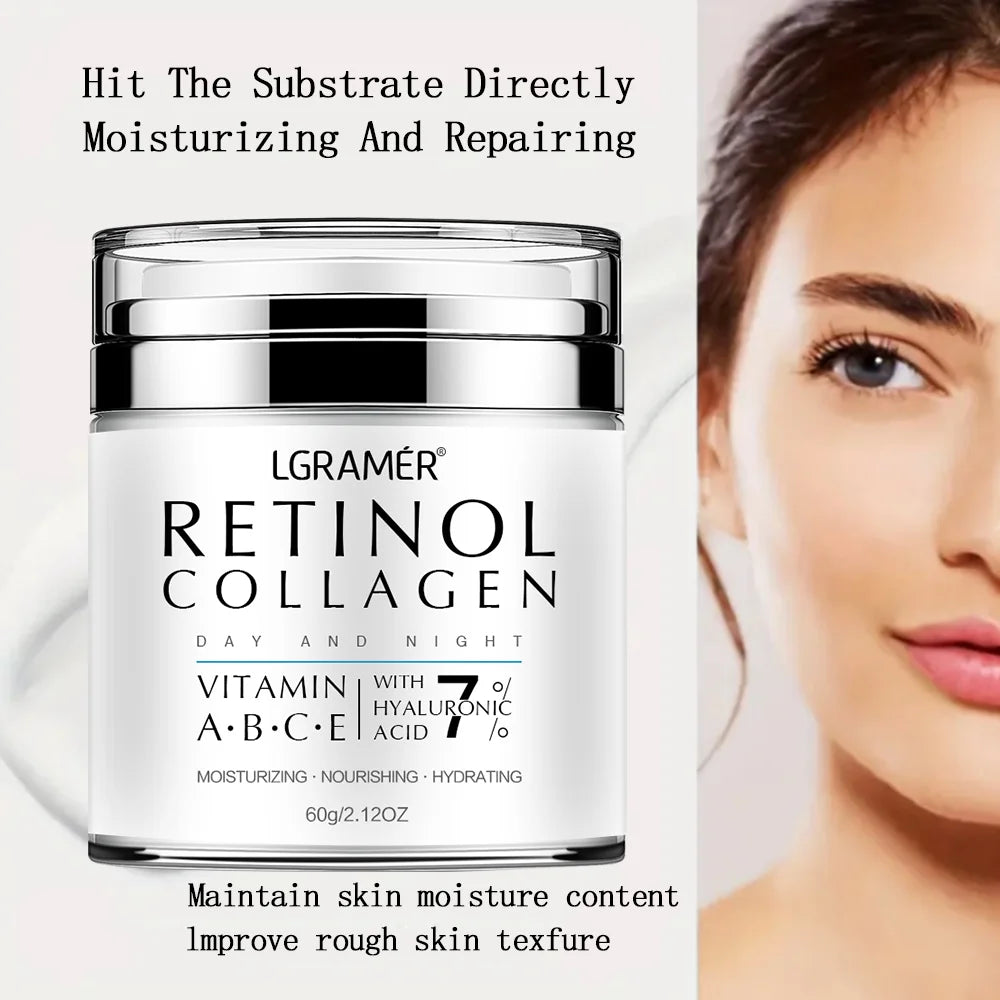 Retinol Anti-Aging Face Cream – Collagen & Hyaluronic 60g Peaceful Pleasures Health and Wellness