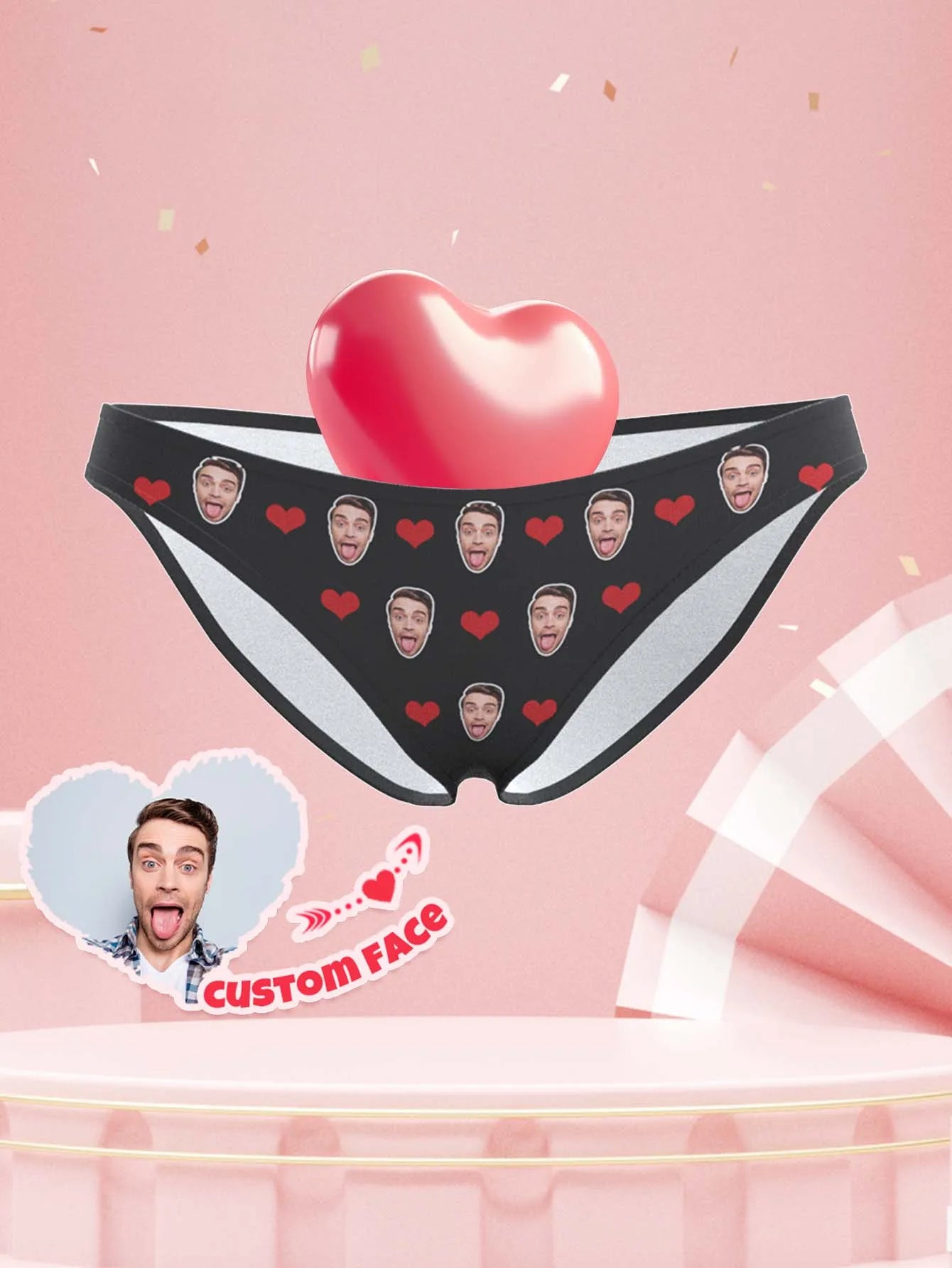 Custom Valentine Day Panties For Woman Custom Briefs Personalized Thong Personalized Underwear With Face Custom Thong Peaceful Pleasures Health and Wellness