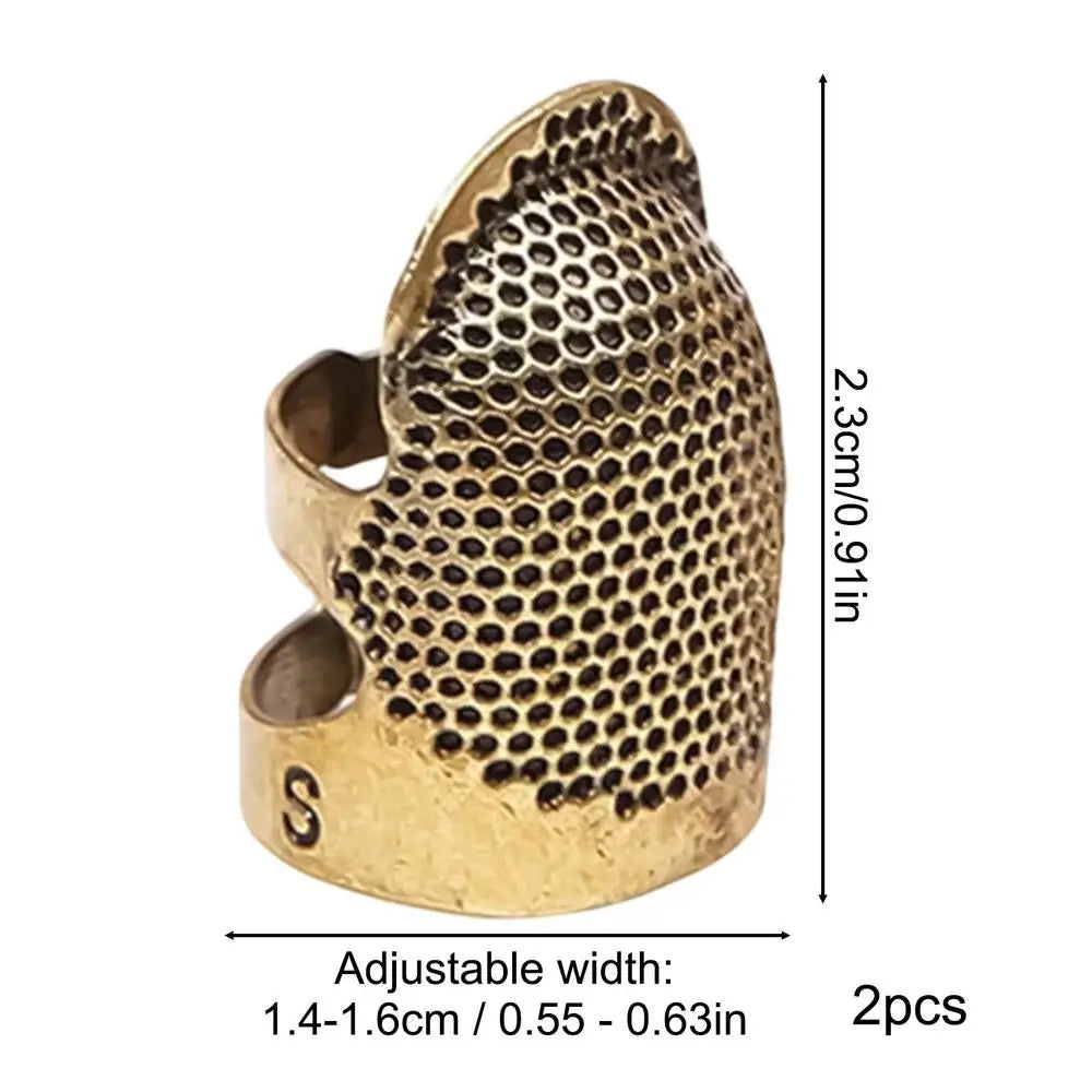 Adjustable Sewing Thimbles 2-Pack | Non-Slip Stainless Steel