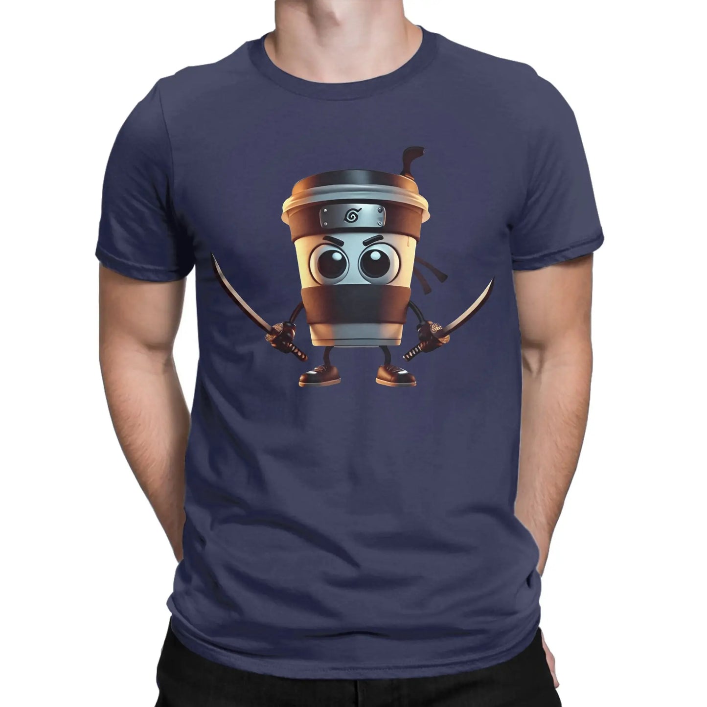 Cappuccino Assassino T Shirt Summer Italian Brainrot Meme 100 Cotton T-Shirts For Men Popular Casual Short Sleeve Y2K Funny Tee Peaceful Pleasures Health and Wellness Navy Blue 6XL