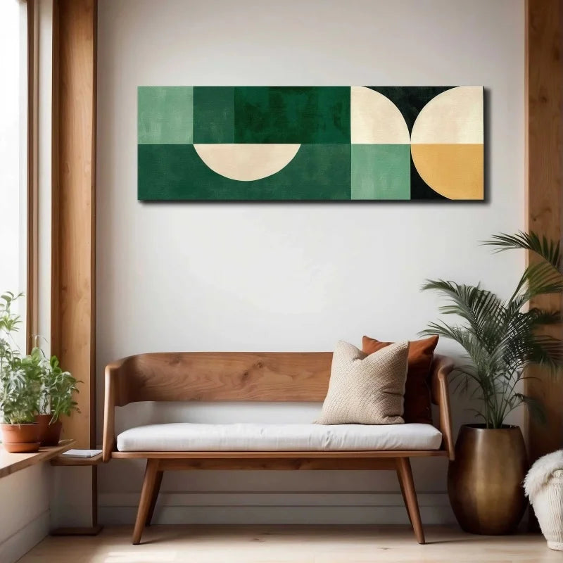 Unframed Mid Century Wall Art, Geometric Modern Wall Art, Mid Century Modern Print, Large Wall Art , Above Bed/ Couch Decor Peaceful Pleasures Health and Wellness