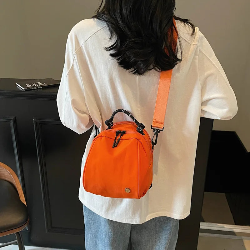 Mini Shell Crossbody Bag – Color Block Canvas Shoulder Bag