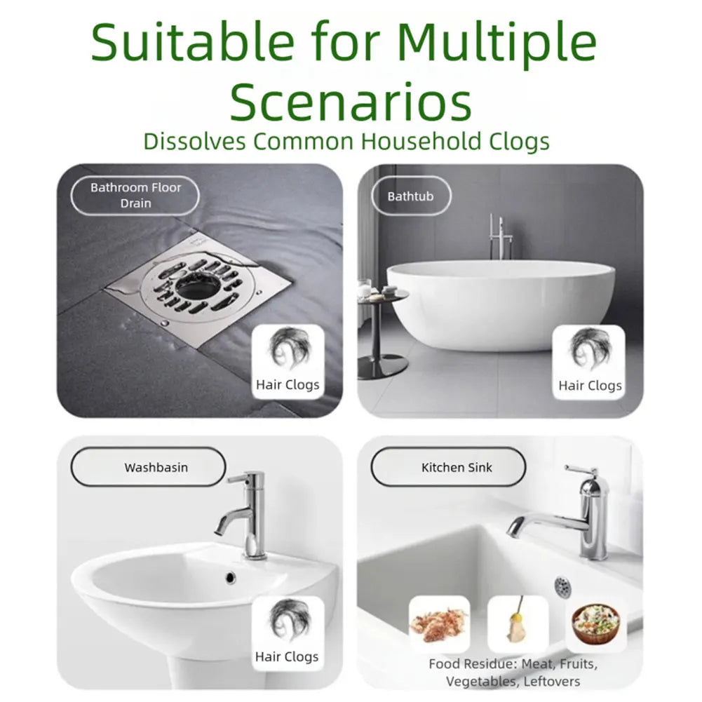 Powerful Kitchen Pipe Dredging Powder Dredge Deodorant Toilet Sink Drain Cleaner Sewer Household Cleaning Tools For Sink/Toilet Peaceful Pleasures Health and Wellness