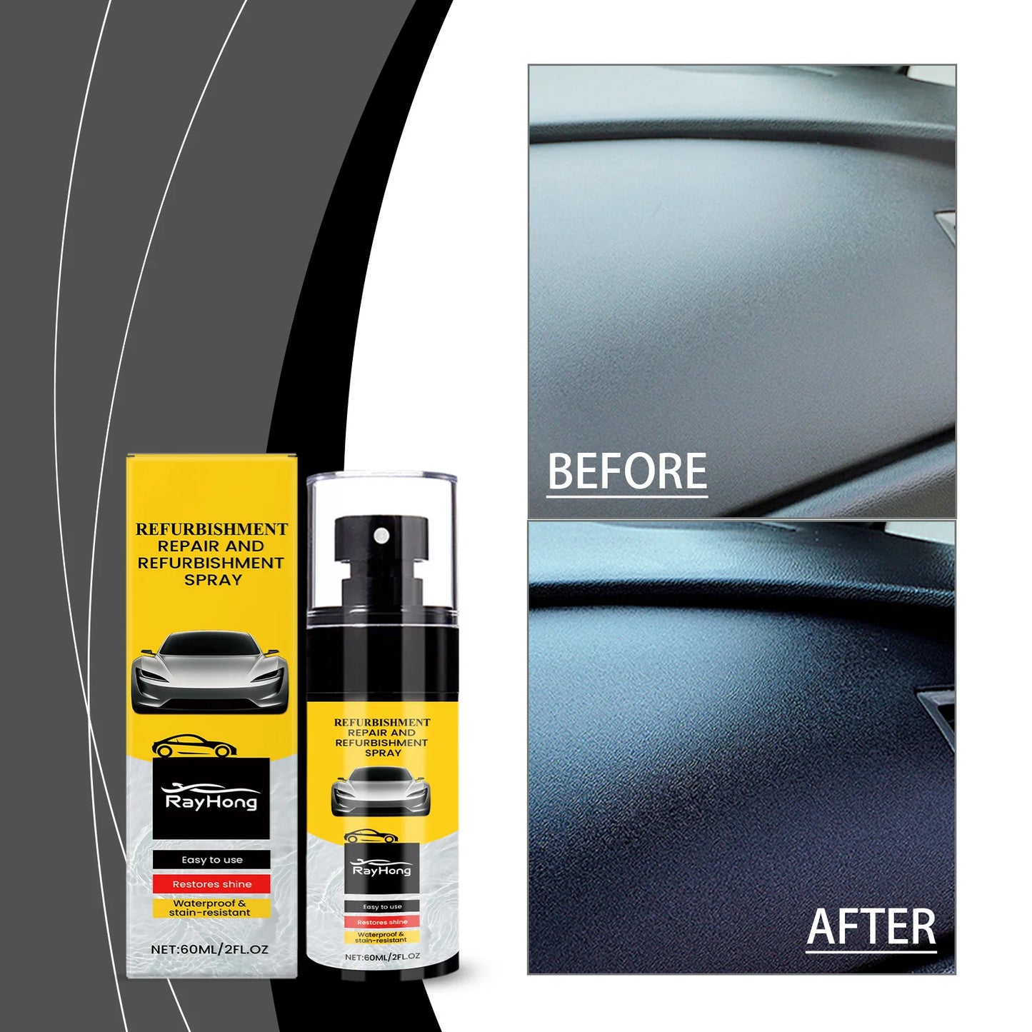RayHong Car Interior Plastic Restorer Coating Spray