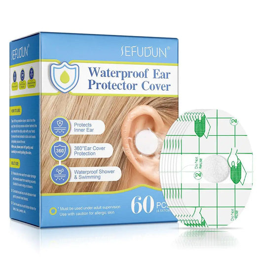 60-Pack Waterproof Ear Stickers for Swimming & Shower | Baby Safe Ear Protection Patches Peaceful Pleasures Health and Wellness A
