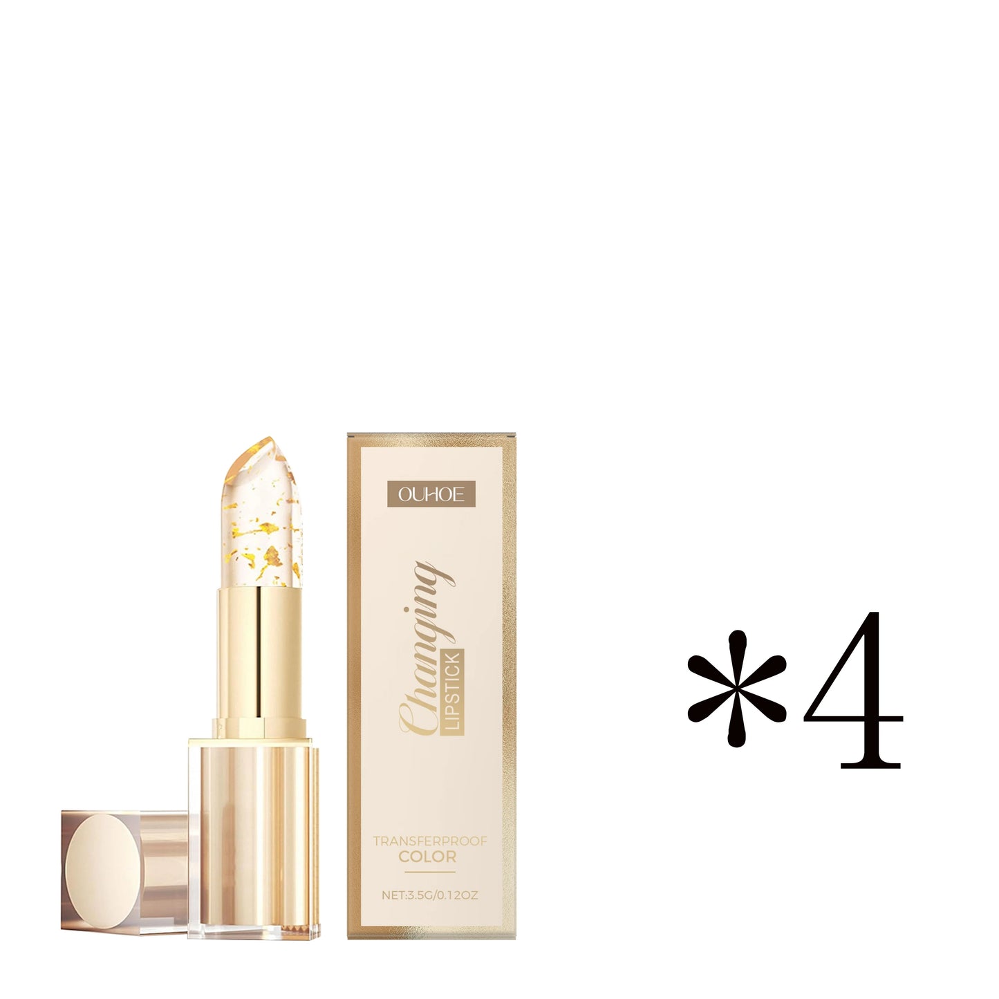 Ouhoe Gold Foil Color-Changing Nourishing Lipstick | Glossy Lips