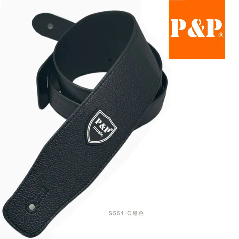 P&PWidth PU Leather Guitar Strap Widen Adjustable Soft Belt Electric