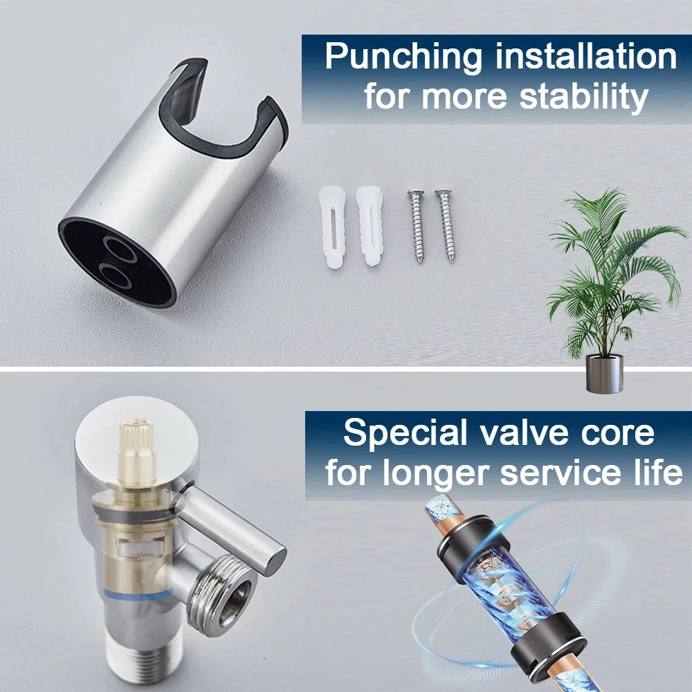 Wall-Mounted Bidet Sprayer Faucet | 304 Stainless Steel