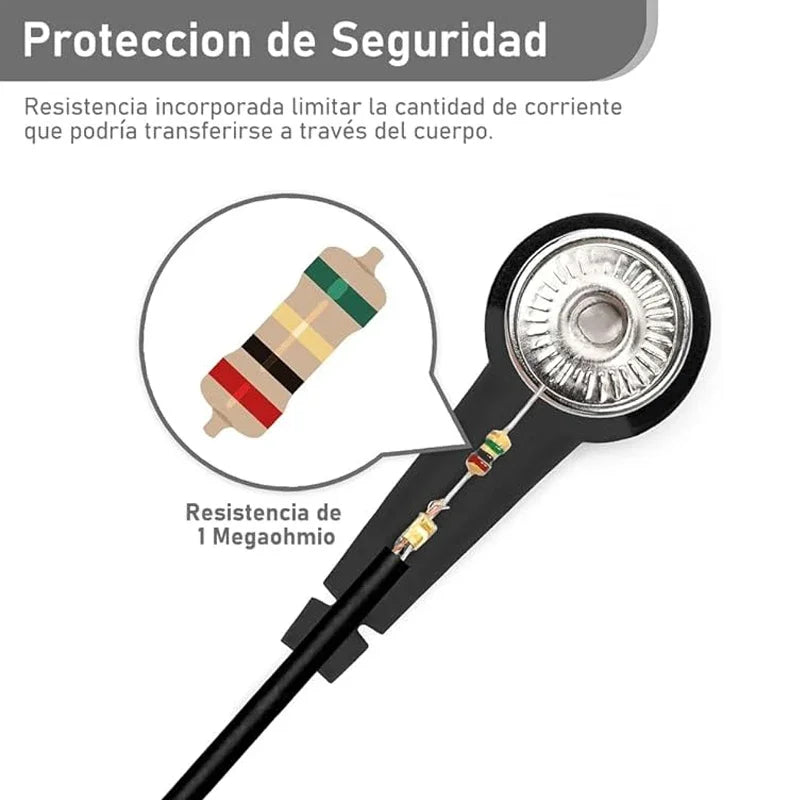 Anti-Static ESD Wrist Strap with Grounding Cable | 1MΩ Resistor