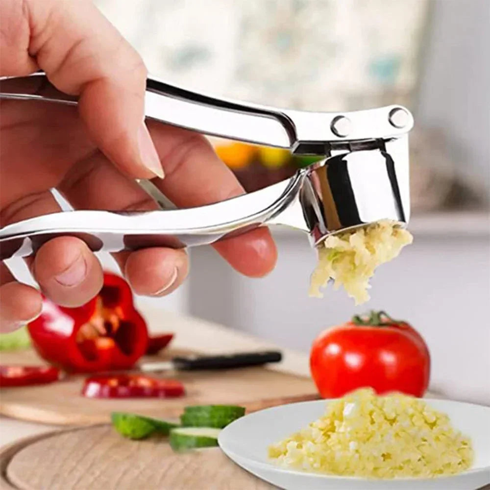 Garlic Press Crusher Mincer Kitchen Stainless Steel Garlic Smasher Squeezer Manual Press Grinding Tool Kitchen Accessories Peaceful Pleasures Health and Wellness