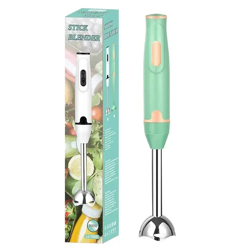Electric Hand Mixer 5-in-1 Multifunction Stainless Steel Kitchen Gadget for Egg Whisking Vegetable Chopping Blending Peaceful Pleasures Health and Wellness Green EU US Plug
