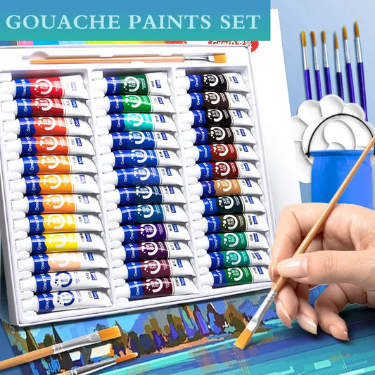 Bview Art Gouache Paint Student Painting Tools Beginner 12 Colours Peaceful Pleasures Health and Wellness