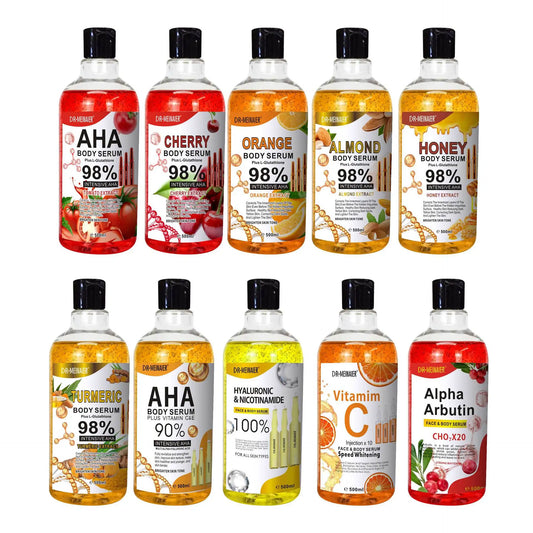 500ML Vitamin C AHA HYALURONIC& NICOTINAMIDE Face Serum Spots Eraser Corrector Whitening Moisturizing Lightening Body Cream Peaceful Pleasures Health and Wellness