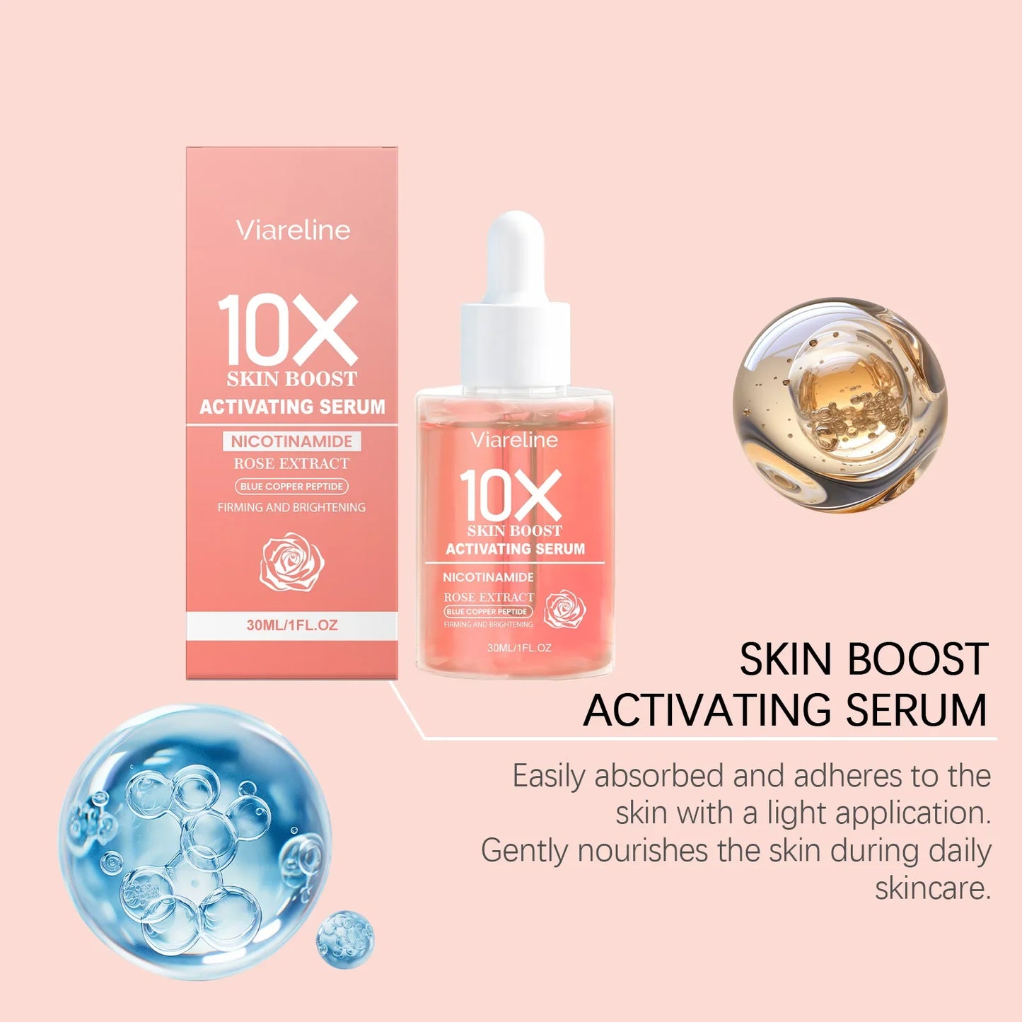 Viareline Rose Face Serum – Brighten, Hydrate & Even Skin Tone