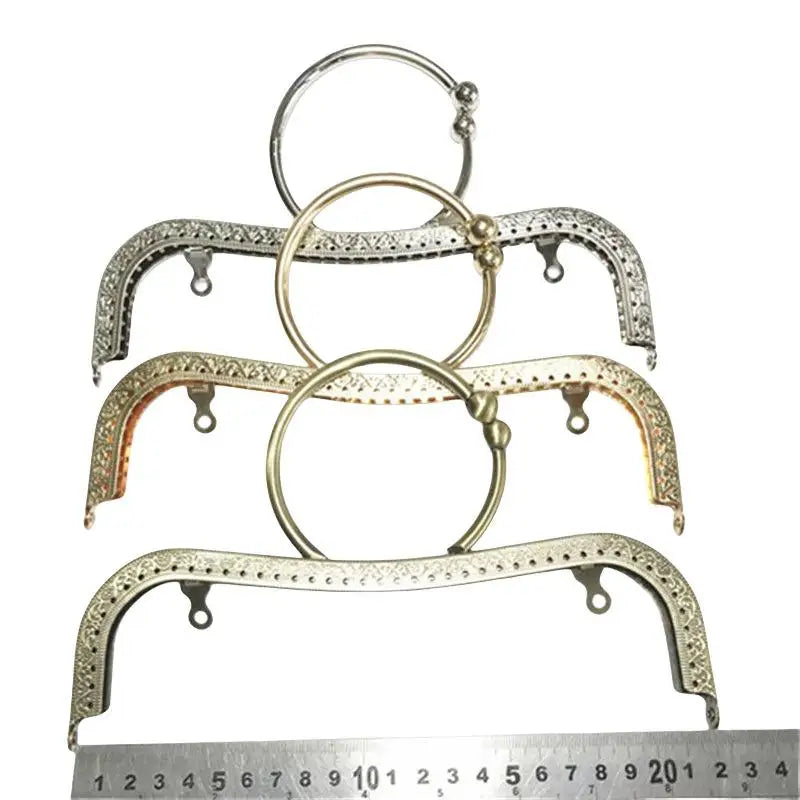 22cm Metal Purse Frame Kiss Clasp M-Shape DIY Bag Handle