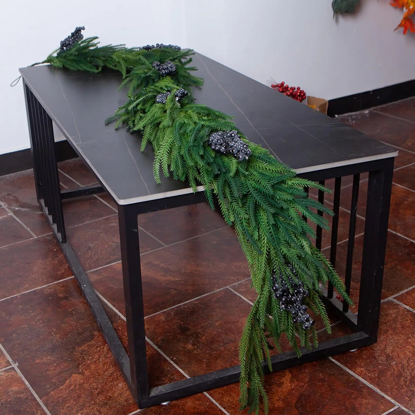 Artificial Pine Christmas Garland 70.8" with Berries | Holiday