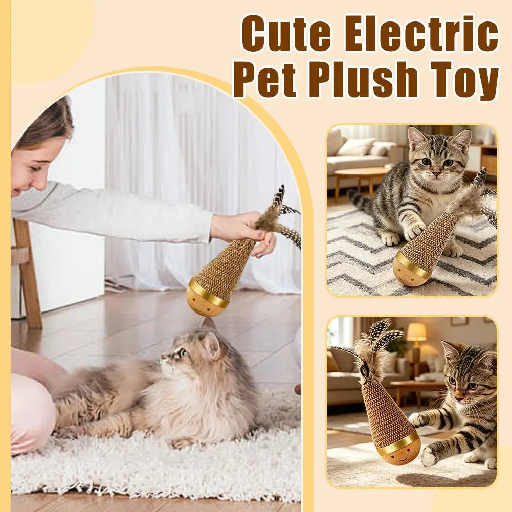 Cat Roly Poly Feather Tumbler Toy – Interactive Indoor Play