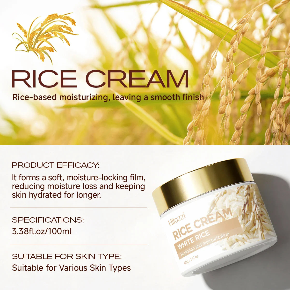 Rice Face Cream – Moisturizing, Cooling & Cleansing | All Skin