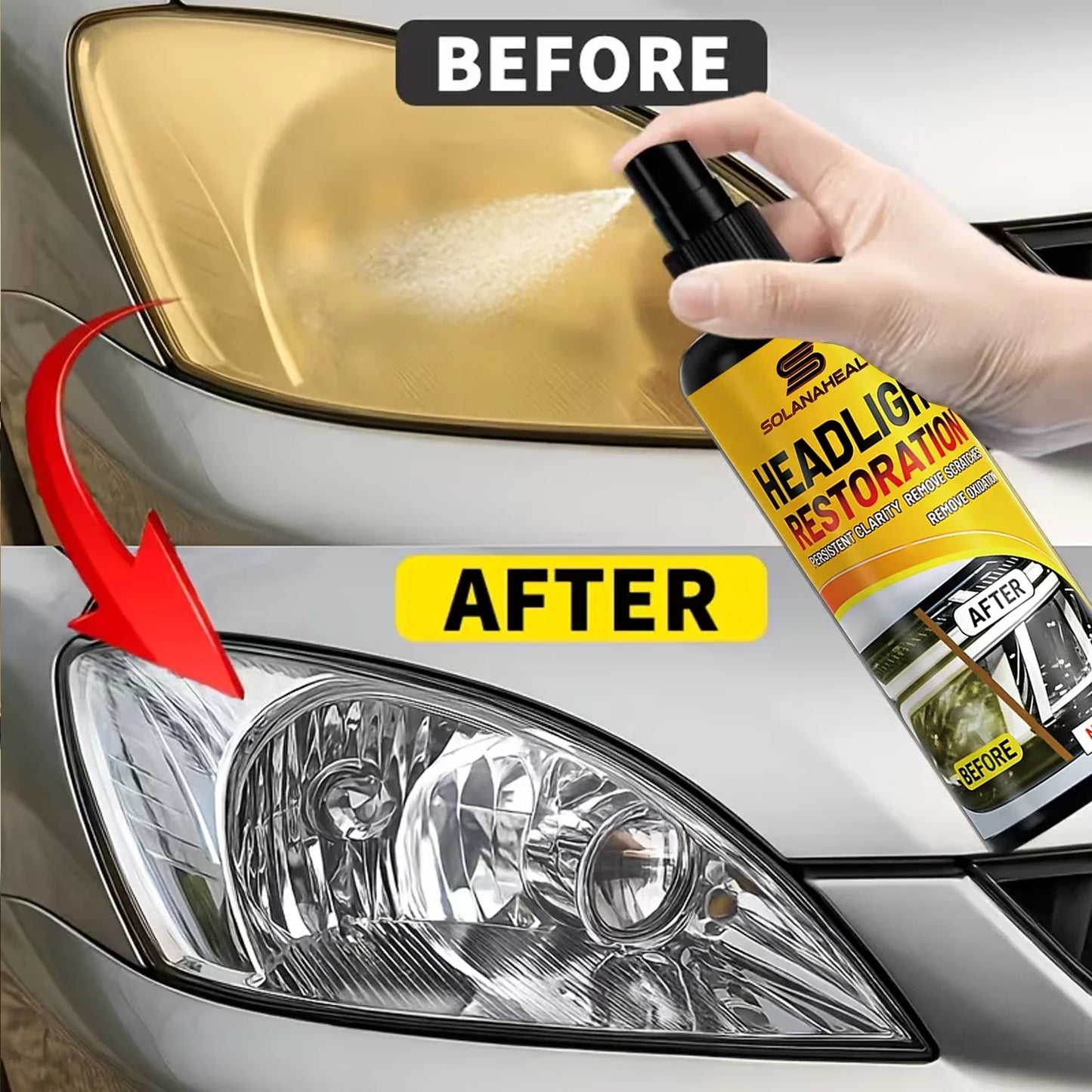 Headlight Restoration Polish Kit – Removes Yellowing & Oxidation