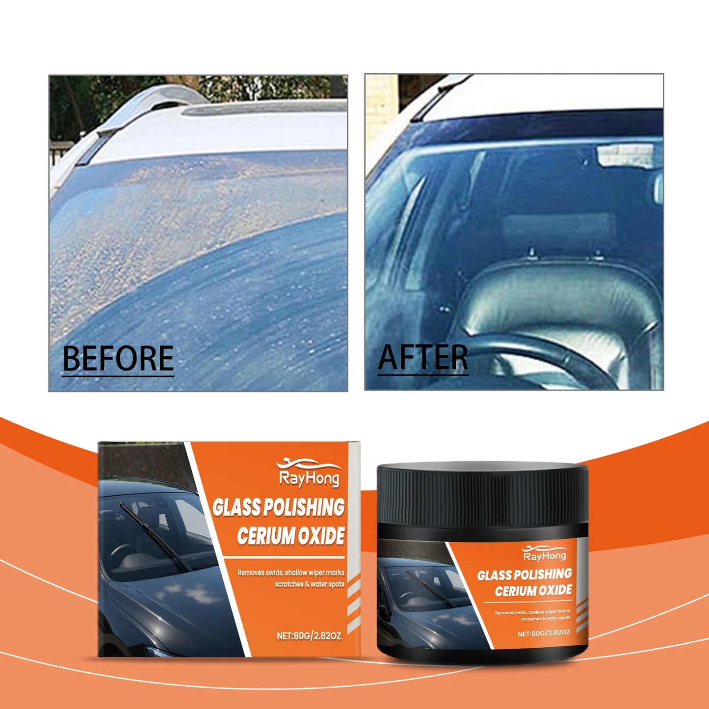 Rayhong Car Glass Polishing Powder – Oil Film & Scratch Remover