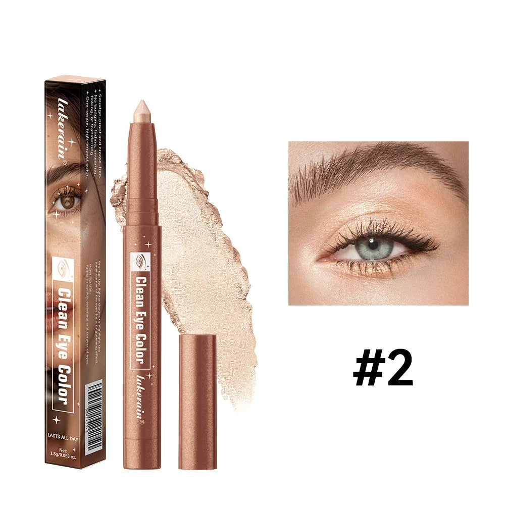 12 Colors Waterproof Eyeshadow Sticks Long Lasting High Pigmented Shimmer Glitter And Matte Eyeshadow Pencil Makeup Peaceful Pleasures Health and Wellness 2color