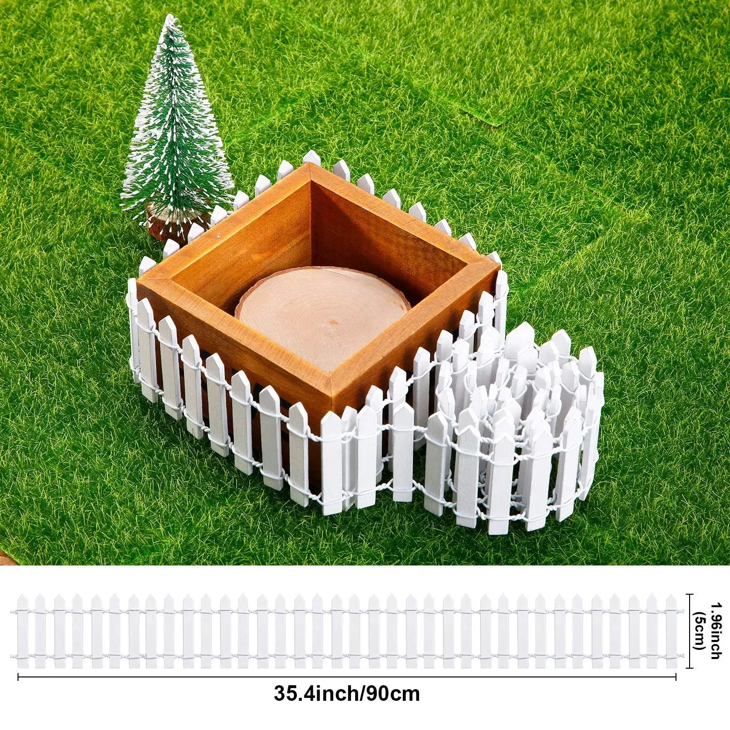 1pcs Mini Wooden Fence for Fairy Gardens and Flower Pot Embellishments - Durable Home & Garden Decor, Perfect for Christmas Peaceful Pleasures Health and Wellness