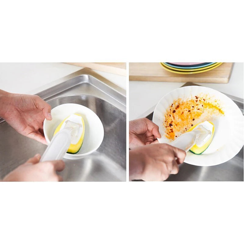 Dish Wand Soap Cleaning Brush Set Replacement Sponge Refill Liquid Washing Home Kitchen Sink Scrubber Cleaning Cleaning Tool Peaceful Pleasures Health and Wellness