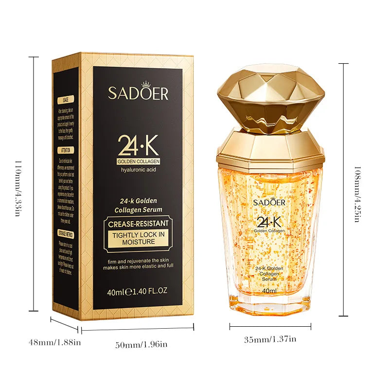 SADOER 24K Gold Collagen Face Serum | Hydrating Anti-Aging