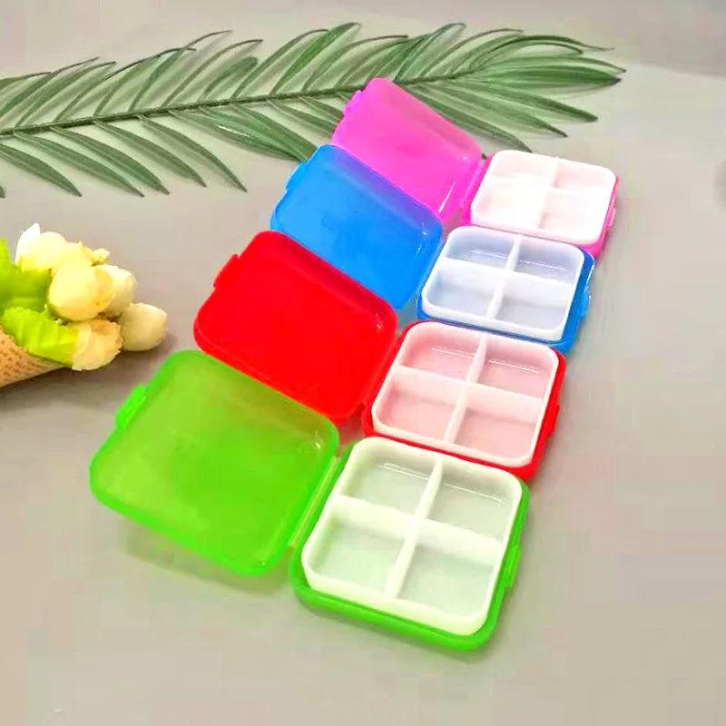 Mini 4-Compartment Pill Box | Portable Travel Medication Organizer
