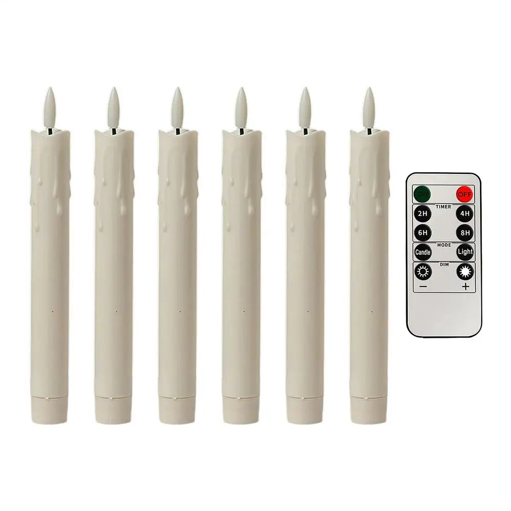 Battery Operated Candles 6 Pieces Christmas Decorations LED Battery Candles Flickering Christmas Decor For Indoor Outdoor Table Peaceful Pleasures Health and Wellness White China Mainland