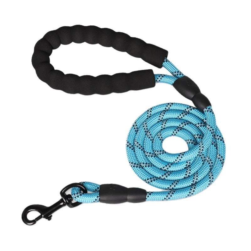 3m Pet Reflective Nylon Tow Rope Non Slip Foam Handle Pet Adjustable Towing Ropes Large Middle Small Dogs Outdoors Pet Supplies Peaceful Pleasures Health and Wellness Blue