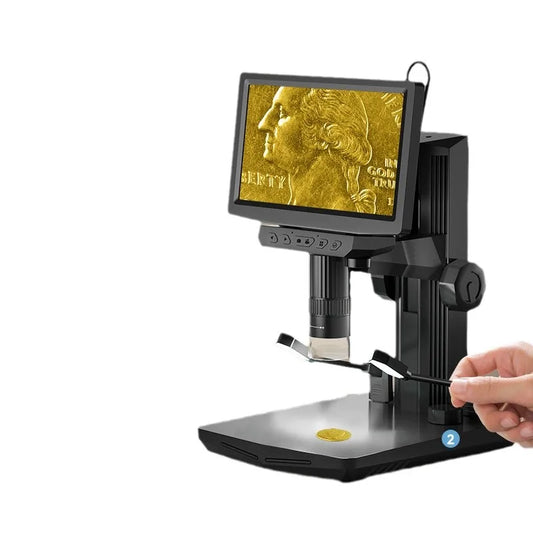 10.1-Inch Electron Microscope Ips Screen Digital Microscope Maintenance Magnifying Glass Industrial Microscope Peaceful Pleasures Health and Wellness Low end version