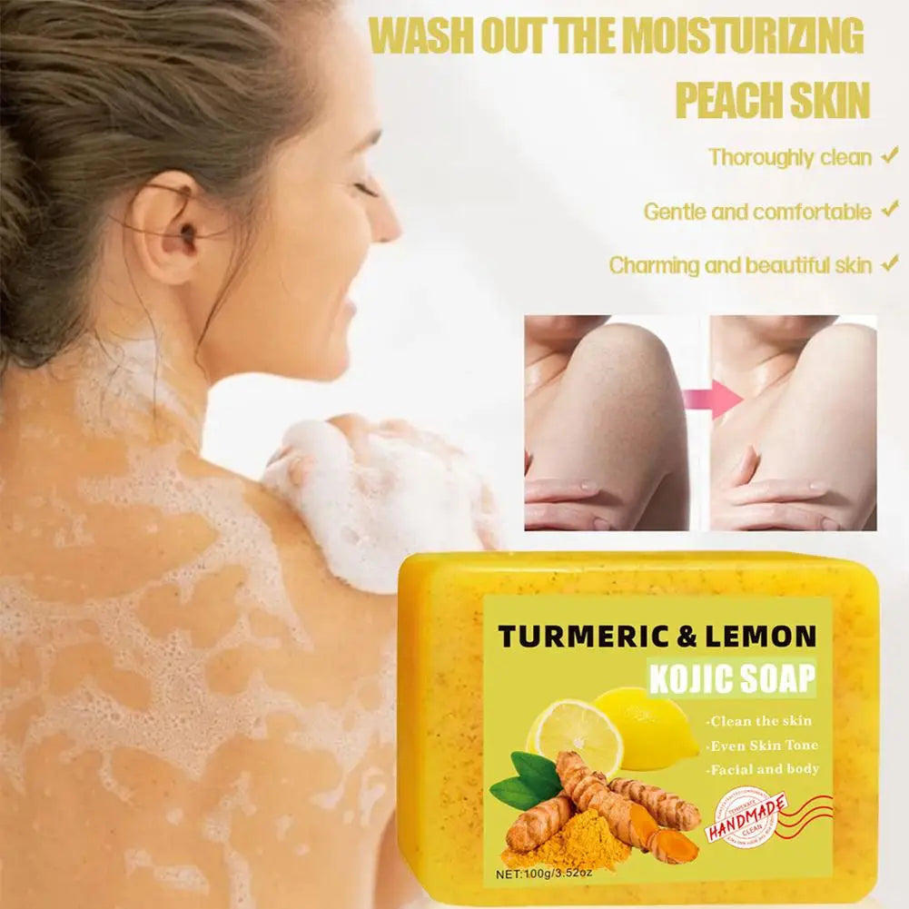 Turmeric Kojic Acid Lemon Soap Bar – Vitamin E Face & Body