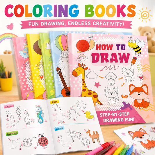 Animal Cartoon Sketch Book Step How Draw Drawing Practice Coloring Peaceful Pleasures Health and Wellness