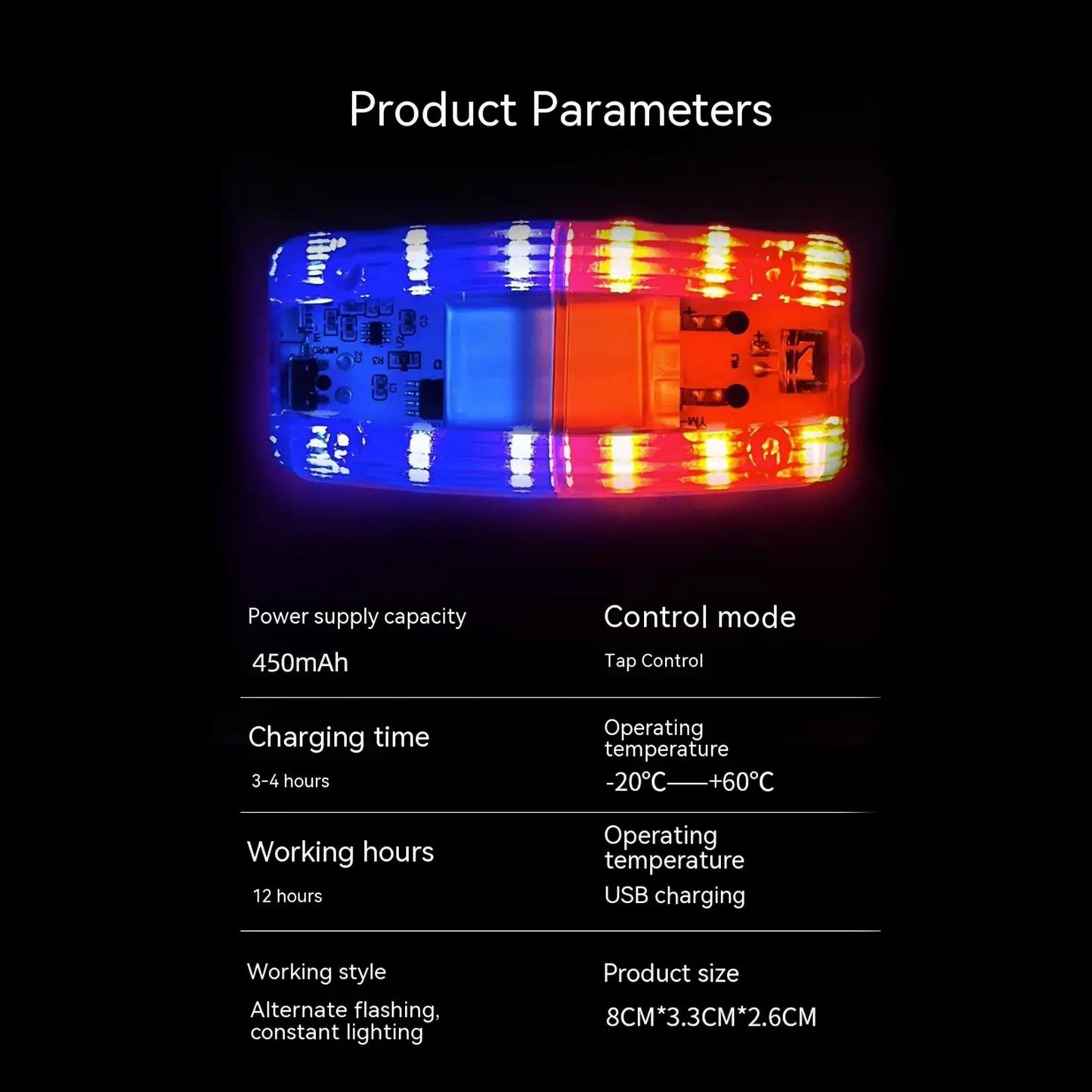 LED Shoulder Warning Strobe Light | USB Rechargeable Safety Clip