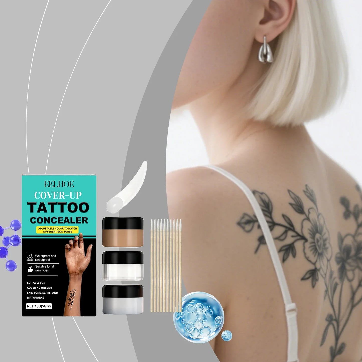 Tattoo Concealer Kit – Full Coverage Body Makeup, All Skin Types