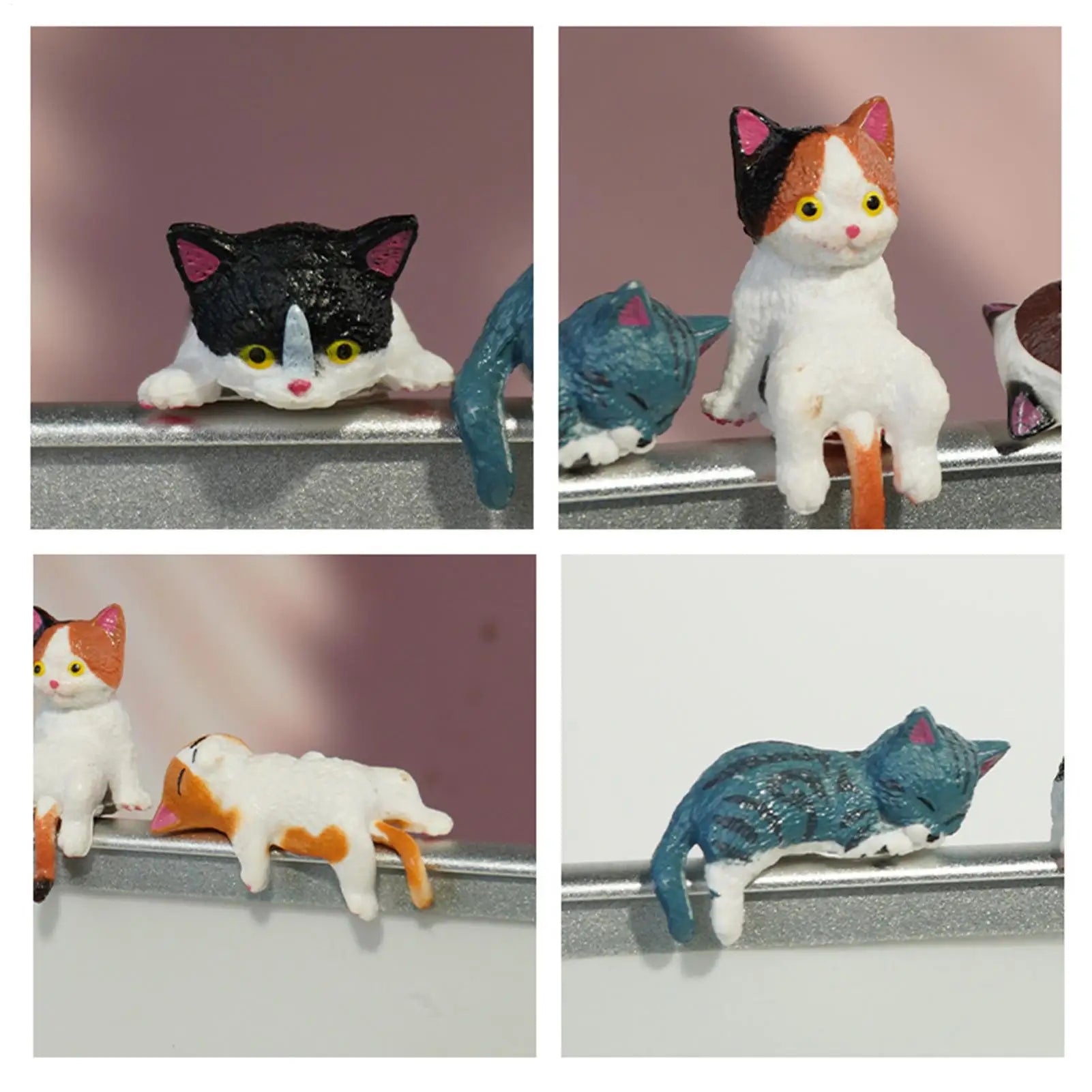 10-Piece Mini Cat Figurines Set – Dashboard & Desk Decor Mini Cat Figurines Peaceful Pleasures Health and Wellness