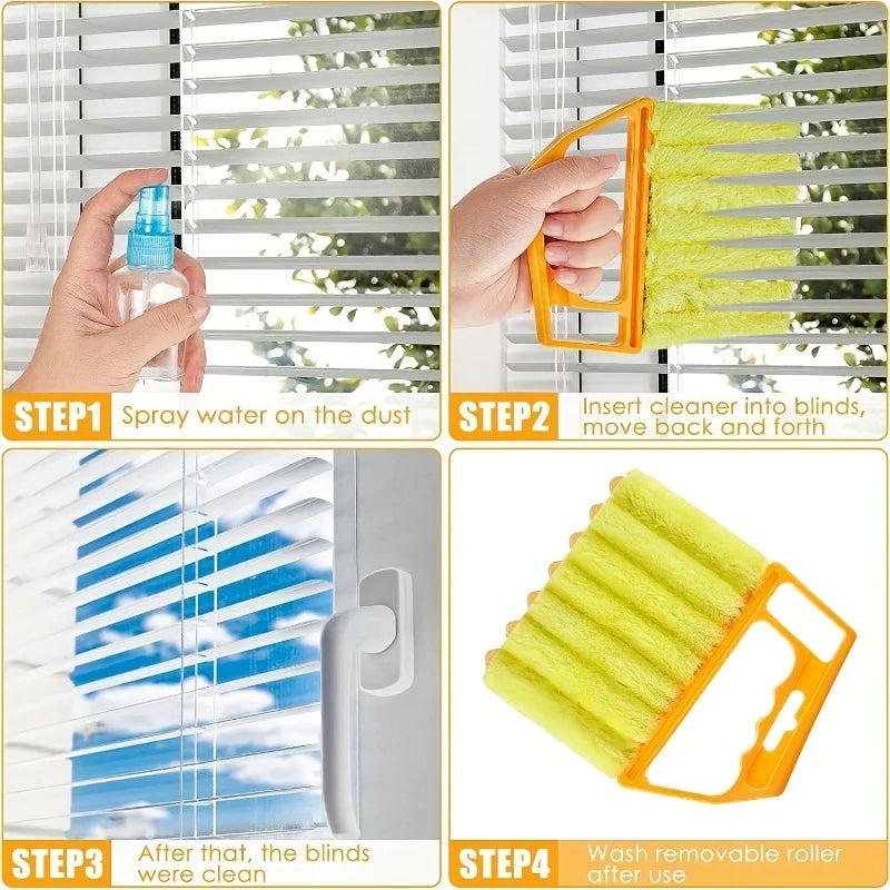 7-Finger Microfiber Blind Cleaner – Portable Dust Collector