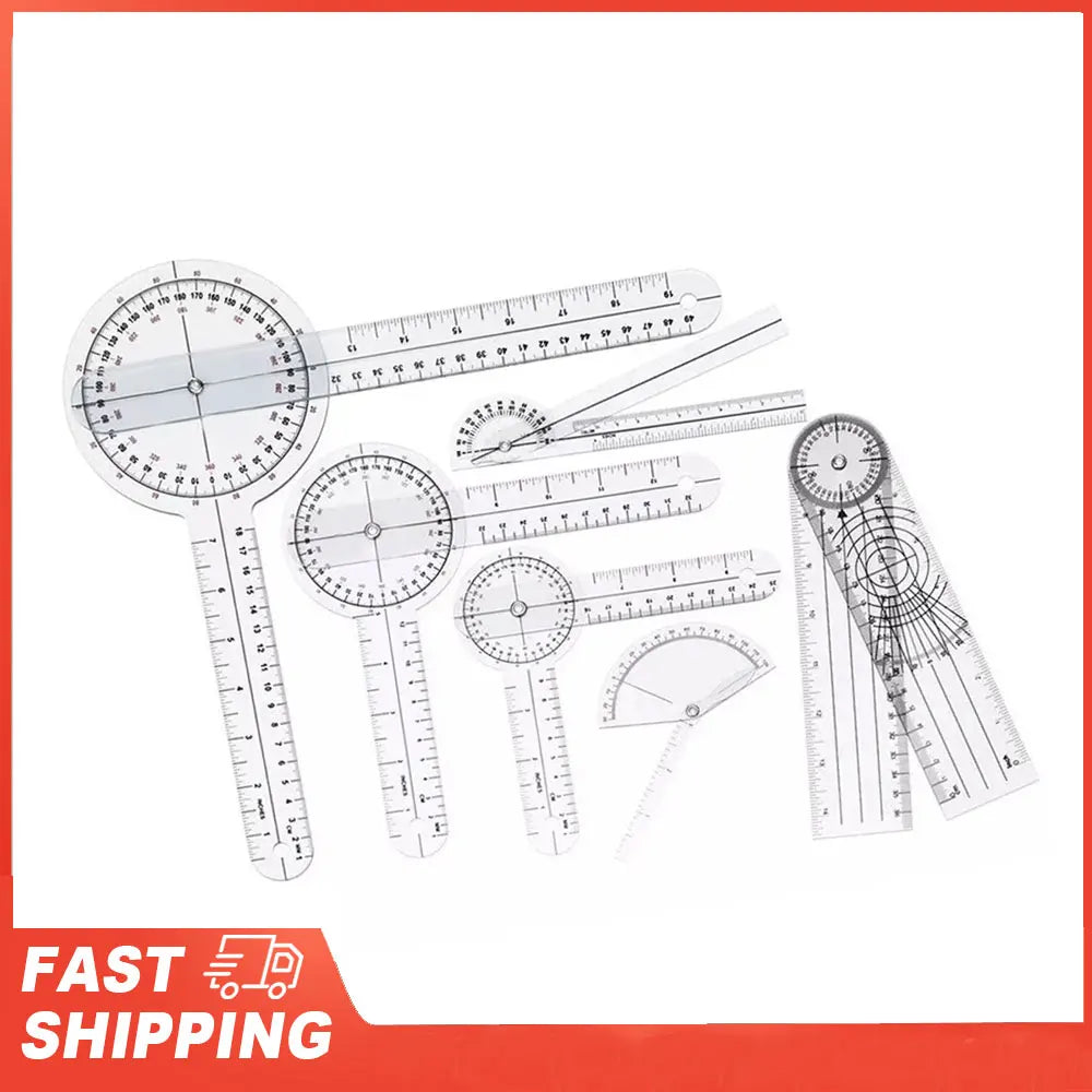 Medical Goniometer PVC Transparent Clear Scale Wear Resistant Angle