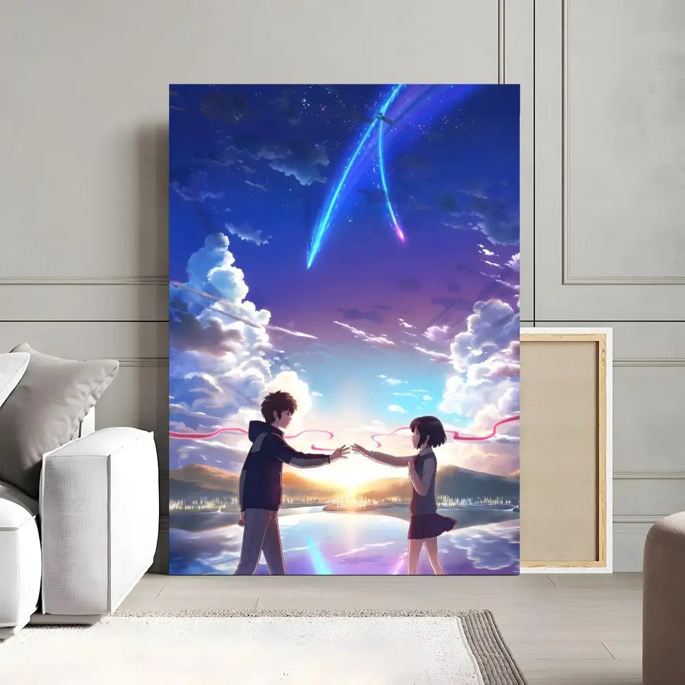 Your Name Anime Canvas Poster | Waterproof Wall Art Decor Anime Canvas Poster Peaceful Pleasures Health and Wellness z12 20x30cm Unframed