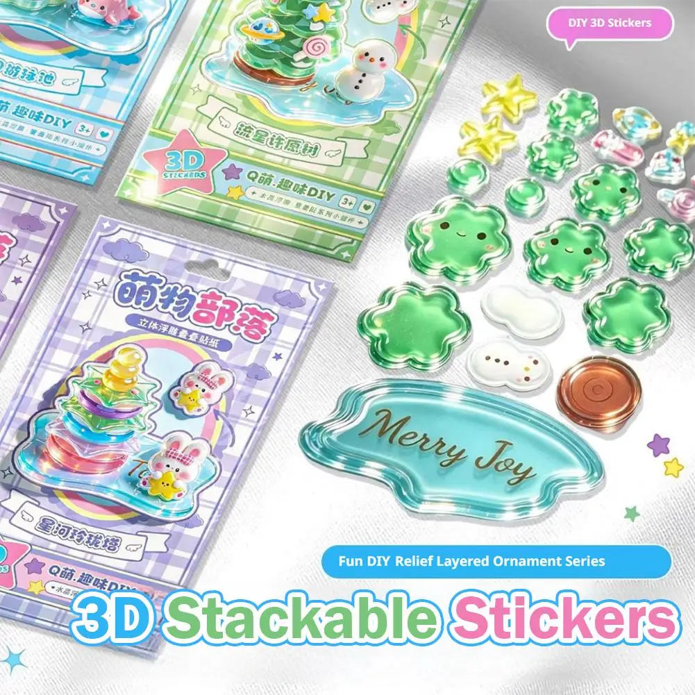 3D Crystal Stackable Stickers – DIY Scene Kit for Kids