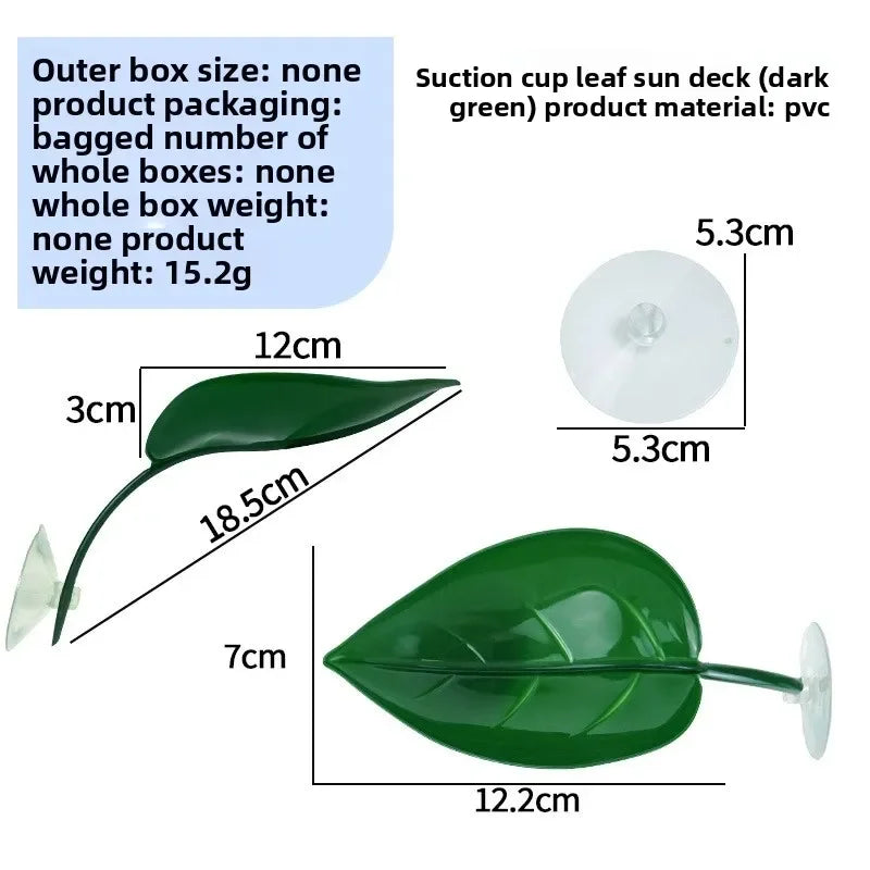 Reptile Basking Leaf Platform | Suction Cup Terrarium Decor
