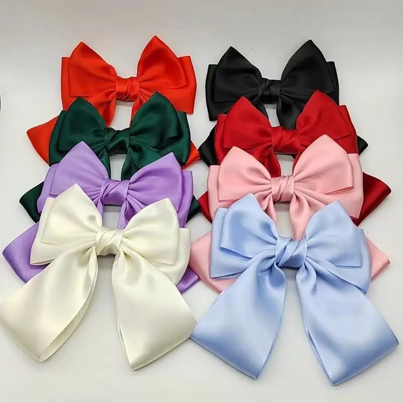 Bow Ribbon Hair Clip – Solid Color Bowknot Barrette for Women