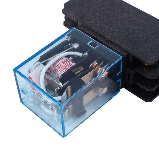 New AC 220V Coil Power Relay 10A DPDT LY2NJ HH62P HHC68A-2Z With Socket Base Power Relay with Socket Base Peaceful Pleasures Health and Wellness Default Title