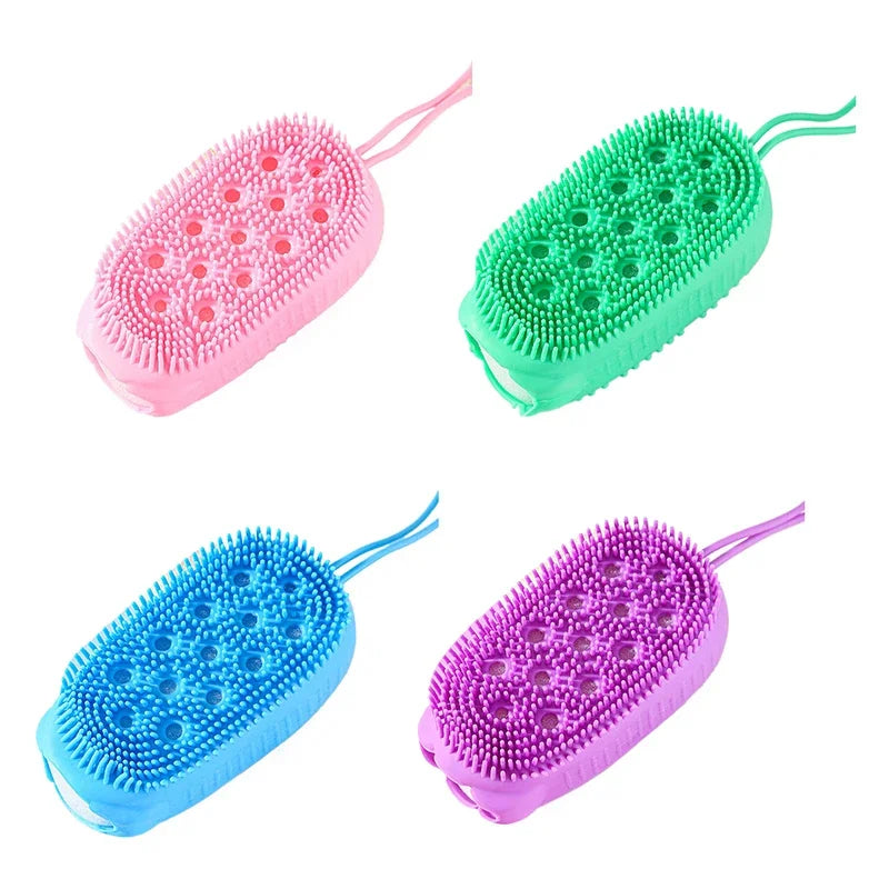 Silicone Body Scrubber – Exfoliating Bath Sponge & Shower Brush Silicone Bath Scrubber Peaceful Pleasures Health and Wellness
