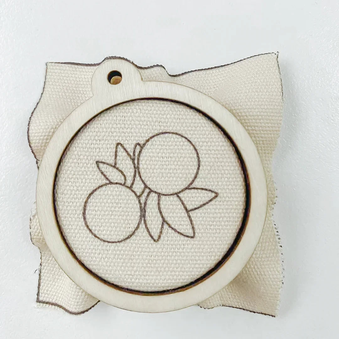 Mini Embroidery Keychain Accessory Set Embroidered Ring Frame Wooden Pendant Hand Embroidered DIY Keychain Handmade Material Kit Peaceful Pleasures Health and Wellness