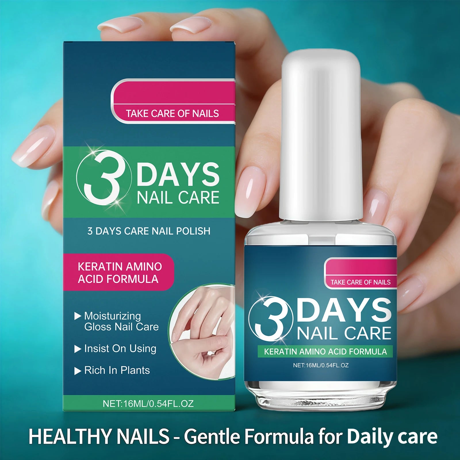 3 Days Nail Care Polish for Hand and Feet Nail Keratin Amino Acids Nail Care Natural Improve Nail Yellowing Thickening Nail Care Peaceful Pleasures Health and Wellness