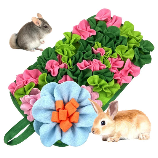Interactive Foraging Mat for Rabbits, Guinea Pigs & Small Pets Pet Foraging Mat Peaceful Pleasures Health and Wellness